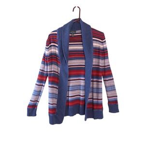 Lauren Jeans Co. Ralph Lauren Blue White Red Stripes‎ Women S Open Cardigan